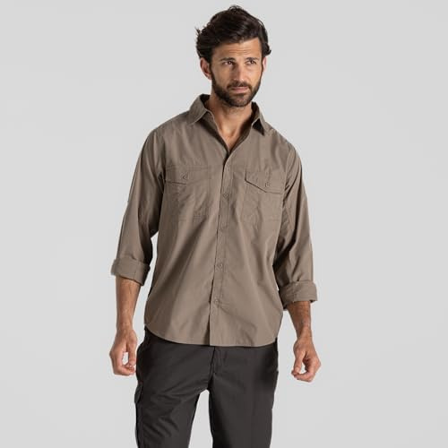 Craghoppers Men's Kiwi Long Sleeved Shirt with Zip Up Pocket, Sun and Insect Protection Fabric, for Outdoors, Walking, Hiking and Camping