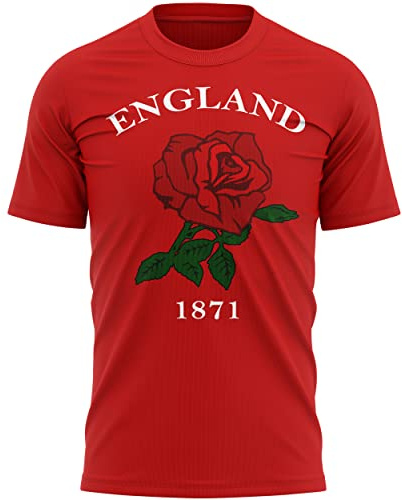 Purple Print House Camiseta de rugby de Inglaterra 1871, regalo de cumpleaños de Inglaterra para fanáticos del rugby inglés, idea de regalo de torneo de rosa roja, camisas de naciones para hombres,
