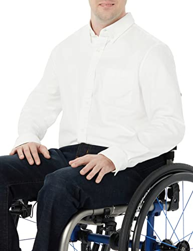 Amazon Essentials Camisa Oxford elástica de corte recto con manga larga y bolsillo (disponible en talla grandes y largos especiales) Hombre, Blanco, 4XL Grande