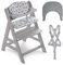 hauck Hochstuhl Alpha Plus Set mit Sitzauflage und Essbrett Click Tray - mitwachsender Kinderhochstuhl mit Kissen und Tablett - Grau