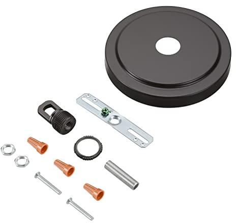 Aspen Creative 21508-11, Transitional Chandelier & Light Fixture Canopy Kit w/Collar Loop, Oil Rubbed Bronze, 5-1/2 Diameter, 1 Center Hole
