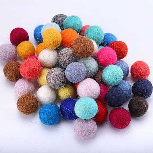 Dahi 50 pezzi di perline di feltro colorate in lana 15 mm, perline di feltro e pompon per bricolage, artigianato creativo fai da te