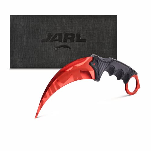 JARL Couteau CS:GO Entraînement & Collection - Répliques des Couteaux Counter-Strike avec Lame non Aiguisée en Acier Inoxydable - Cadeau pour les Fans de CS:GO avec Boîte Premium