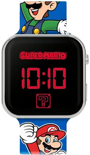 Clondo Orologio da Polso Digitale Led Bambino Per Super Mario Fan, Funzione data, Formato 12/24 Ore, Gadget Ufficiale, Regalo