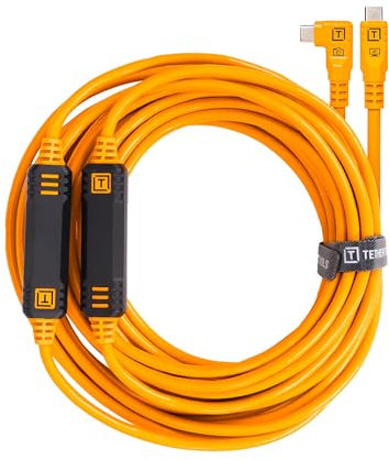 Tether Tools TetherPro USB-C auf USB-C rechter Winkel orange 9,4m
