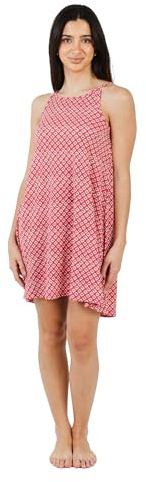 TRAMAS+ Vestido de Verano para Mujer Tirantes Corto Estampado - Vestido Informal Casual Mini Sin Mangas para Diario o Playa