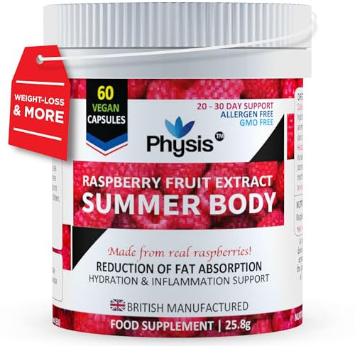Raspberry Fruit Extract up to 3000mg Daily | Weight Loss Max Strength | Raspberry Ketones Upgrade | Summer Body All Year | 60 x Slimming Diet Capsules | Natural Fat Burners | Men & Woman