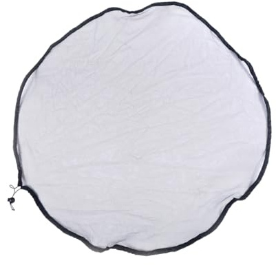 OUDQFCJ 1 Pcs Netz für Regentonne - Schutz vor Stechmücken, Laub & Verschmutzung, Regentonnen-Abdeckung mit Zugkordel, Regentonnenschutz Wassertonne Rund 95 cm