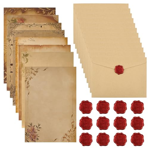 48 Pcs Vintage Letter Writing Set for Invitations,Thank You Love Letters
