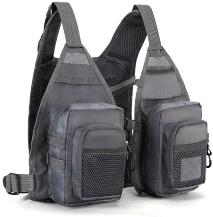HINAYOSAN Attrezzi da pesca alla trota Multi Pokcet Gilet Fly Vest Per Gli Uomini Adulti All'aperto Stream Accessori per la pesca a mosca