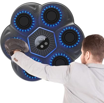 Boxing Music Machine - 15.94 Inches Smart Punch Trainer | Interactive Boxing Target - Digital Display Training Game For Home Gym Fitness Exercise Fun And Active Play Family Friends Students Men Women