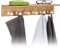 Relaxdays Handtuchhalter Bambus HxBxT: 10 x 50 x 9 cm Wandhandtuchhalter 6 Haken Holz Badetuchhalter Hakenleiste, natur, Beige