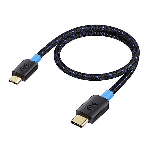 Cable Matters Micro USB auf USB C Kabel 0,3m (USB C auf Micro USB Kabel) mit geflochtener Jacket in Schwarz - 0,3 Meter