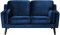 Beliani Trendy Sofa aus Samtstoff in Dunkelblau Polstersofa 2-Sitzer Lokka