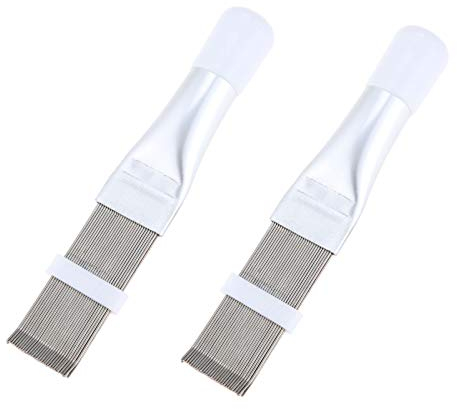 gohantee 2 PCS Air Conditioner Fin Comb, Stainless Steel AC Condenser Fin Straightener AC Fin Comb Cleaner Brush Evaporator Radiator Fin Cleaning Tool Used for Cleaning Air Condition