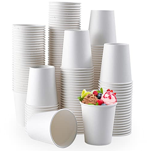 TV TOPVALUE 600 Pack 5 oz Paper Cups, Disposable Bathroom Mouthwash White Hot Drinking Cups for Home, School and Office