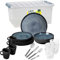 Brunner- Outdoor in Motion Camping-Geschirr-Set Melamin | 36-Teilig - Teller, Besteck & Becher für 2-4 Personen All Inclusive Venetian Bruchfest Anti-Slip