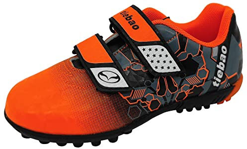 Scarpe da Calcio per Bambini Scarpe da Calcio Outdoor Firm Ground Futsal Sneakers TBG-S76660/Orange-26