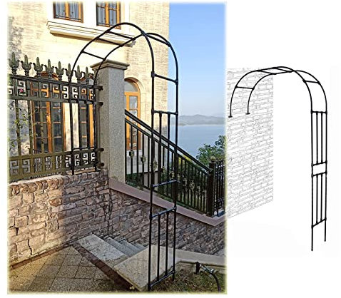 SHUITUKOUU Freistehende Ranksäule,Rankobelisk,Halbbogen-Blumenständer, Für Kletterpflanzen, Rosen, Reben, Stützgestell, Garten, Rasen, Hinterhof, Terrasse,Span,240cm/94.48in
