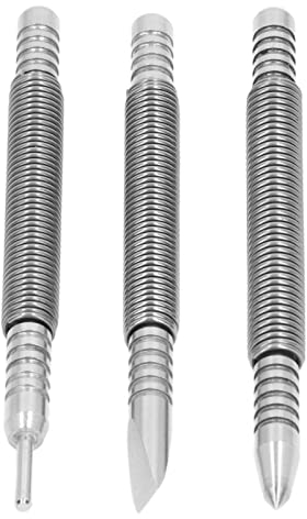 3-teiliges Federnagel-Set, mit Aufbewahrungstasche, Doppelkopf-Nagelsetzer, hammerloser Kohlenstoffstahl, federbelastetes Design, 3500 PSI Shock S-Nagel-Set und Gegenschlag für Holz, Metall, Glas