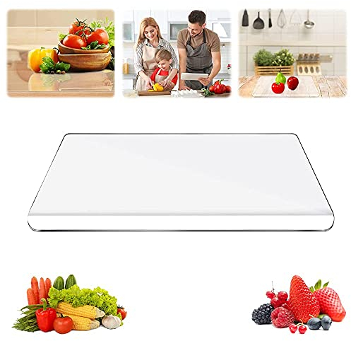 Planche à découper en acrylique pour comptoir de cuisine, planche à transparente antidérapante en avec lèvre, pour couper les aliments cuits et les fruits protecteur de comptoir (45 * 40cm)