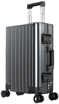 ALEjon Advanced Grey Luxus-Aluminium-Trolley: 24-Zoll-Reisetasche mit Rollfunktion
