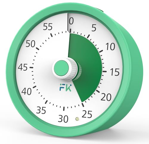 60 Minuten Visueller Timer für Kinder, Klassenzimmer, Lernen, Schule, Küche, Backen, Fitnessraum, Tee - ADHD Zeit (Grün)