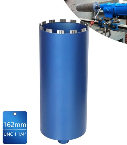 XIIW Corona diamantata Dosenbohrer per dispositivi di perforazione a nucleo incl. Turbo 10 mm, L 460mm | Ø162 mm | 1 ¼ pollici UNC | Corona diamantata per perforazione a umido e a secco
