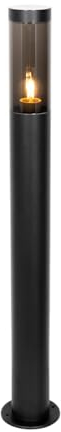 Qazqa - Moderne schwarze Außen-Mastleuchte 80 cm IP44 - Rox I Außenbeleuchtung - Stahl Länglich - LED geeignet E27