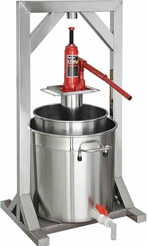 Pressoir à fruits, presse à vin de fruits 12/22/36l, presse domestique manuelle, presse à cidre en acier inoxydable avec système hydraulique, pour la fabrication de cidre, de vin et de cidre~/ ( 36L)