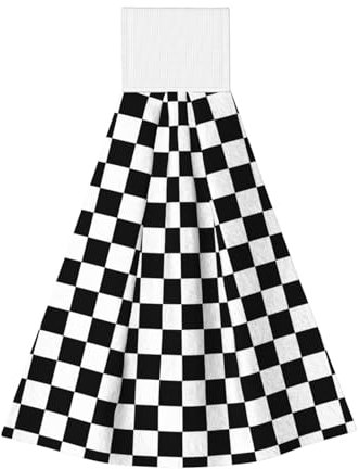 GaJher Schwarz und Weiß Karierte Korallen-Samt Handtücher - Saugfähige Reinigungstücher für Küche, Bad, Auto, Camping - Persönliche Hygienetücher