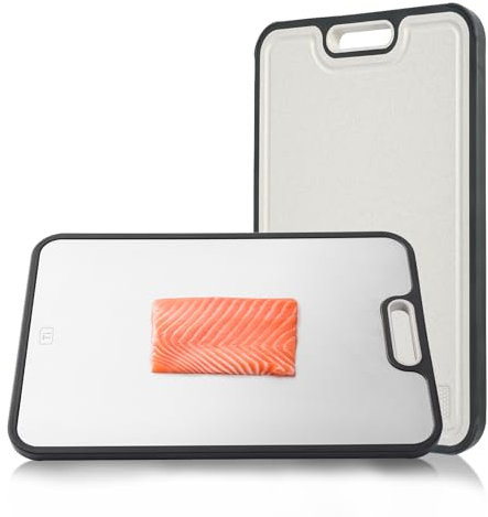 Grourarty Titan-Schneidebrett für Küche, doppelseitiges großes Schneidebrett für Fleisch, Obst und Gemüse, mit Saftrille, 38,5 x 26,5 cm