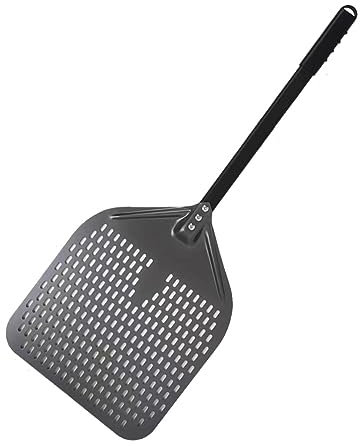 QTANZIQI Pala per Pizza 12 13 14 Pollici Pala per Pizza Grande Pala Forata Pala Manico Corto Forno per Girare la Buccia Utensili da Cucina spatola Antiaderente per la Cottura della Pizza Buccia per