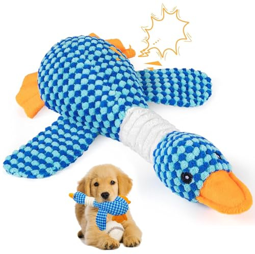 Hshenjhu Juguete de Peluche para Mascotas, Juguete para Perros con Forma de Ganso, Juego Interactivo de Peluche para Dentición de Perro, Jueguete Chirriante para Perro para Perros y Gatos Pequeños