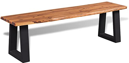 vidaXL Banc en Bois d'Acacia Massif 160 cm Banc d'Entrée Décor Salon Maison