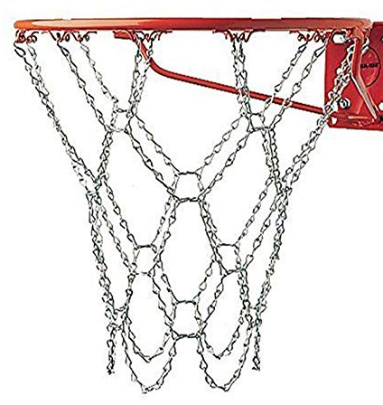 LIOOBO Professionelles Eisenketten-Basketballnetz – Rostfreies Verzinkt-Stahl Netz für Outdoor-Courts (Standard 45cm, 4mm Stahlketten)