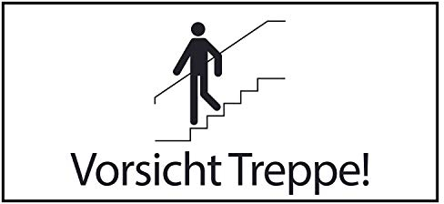 SCHILDER HIMMEL Vorsicht Treppe Schild 300mm x 145mm x 2mm Kunststoff, Nr 522 in verschiedenen Größen (A0 bis A5) und Materialien