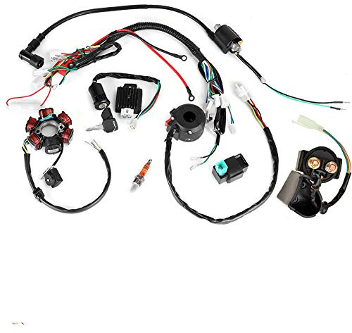 PoeHXtyy Kit de câblage dassemblage de faisceau de câbles adapté-CDI pour harnais de fil Quad - Pour 50cc 70cc 90cc 110cc 125cc ATV chinois Stator électrique CDI Bobine ATV Quad Bike Buggy Go Kart