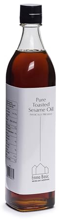 Emma Basic - 100% reines geröstetes Sesamöl - 500ml - Reichhaltiger Geschmack - Antioxidantien