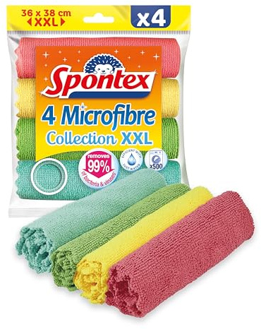 Spontex MF Collection 2+1 Microfiber Cloth, Multicolor, 3 Count (Pack of 1)
