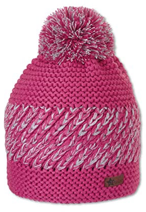 Sterntaler Baby - Mädchen Mütze Baby Bommelstrickmütze Mustermix, Rosa, 51