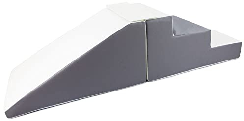 Velinda Completo Scivolo con Scale Set 2 Mattoni Blocchi Schiuma Giocattoli Bambini (Colore: Bianco,Grigio)
