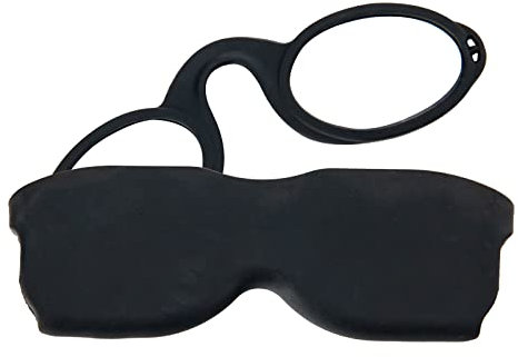MMOWW Occhiali da lettura con custodia universale compatta per uomo e donna, ultra leggero, mini clip Nose leggere, antiscivolo, aiuto per la lettura (nero, +3,5)