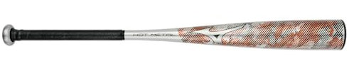 Mizuno Bate de béisbol para niños (-5) Hot Metal Big Barrel Youth USA (-5), Gris/Naranja, 25oz/30