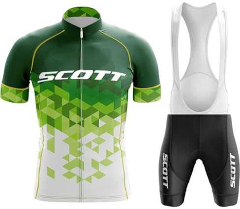 Moxilyn Ropa de Ciclismo Conjunto de Manga Corta Traje de Ciclismo Hombre Completo Ciclismo de Verano para Bicicleta de MTB con Pantalones Cortos Acolchados de Gel Transpirable, 3, M