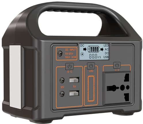 LYEAA 110V/220V Battery Power 24000mAh Outdoor Camping Power Bank LED Display 100W Portable Solar Power Station Portable Outdoor Generator for Camping Fishing (UK-220V)