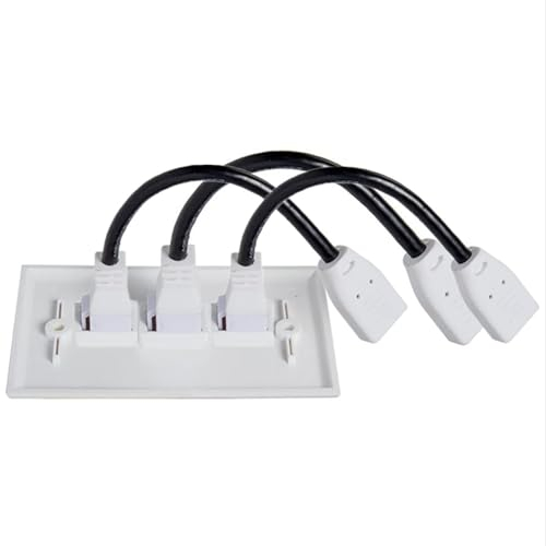 3 Port 4K High Multimedias Interface Wall Plate Outlet Cover Female to Female Wall Plate for Home Theaters Gold Plate