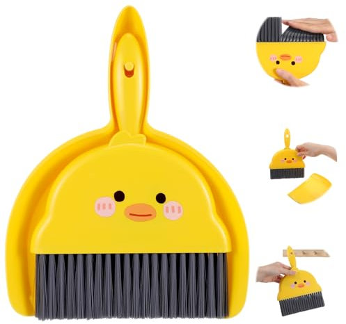 Tyqour Mini Dustpan and Brush Set Durable Small Broom and Dustpan Set Portable Dust Pan and Brush Set Table Desktop Cleaning Supplies for Home Car Camping Kitchen Table