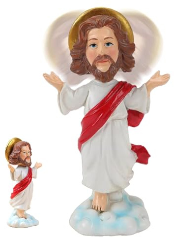 Figura De Jesús Dashboard - Figura De Oscilación Cristiana De Harz Para Coche Y En Casa | Diferentes Funciones: Decoración Religiosa, Creer Accesorios Para Coche, Estantería, Sala De Estante, Sala De