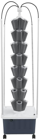 Système de culture hydroponique avec lampes de culture LED, tour hydroponique verticale pour 40 plantes, pot de fleurs avec roulettes, kit de germination pour fruits, légumes, herbes
